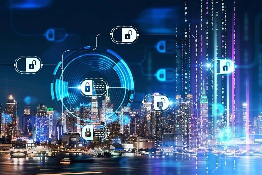 horizonte ciudad tecnológica concepto redes privadas horizonte ciudad tecnológica concepto redes privadas